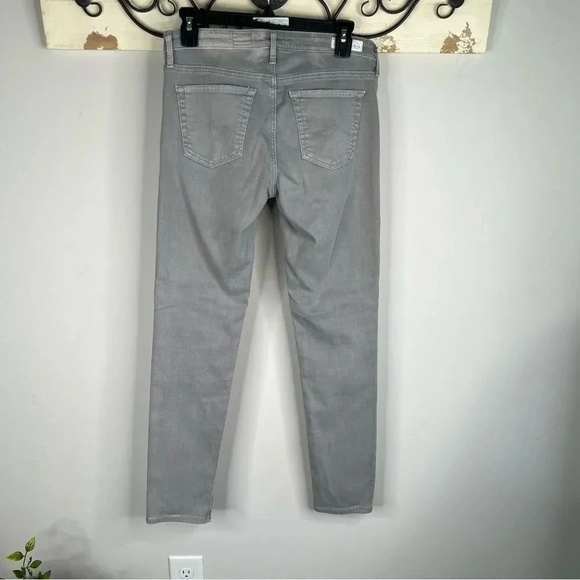 AG Adriano Goldschmied Gray Denim Stevie Ankle Zip Slim Straight Leg Jeans 27R - Picture 8 of 15